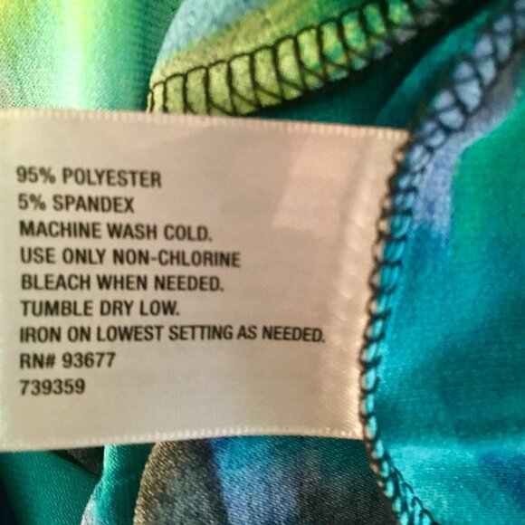 Worthington Abstract Layered Asymmetrical Ruffle Top with Tie Waist (Sz L) - Picture 4 of 14